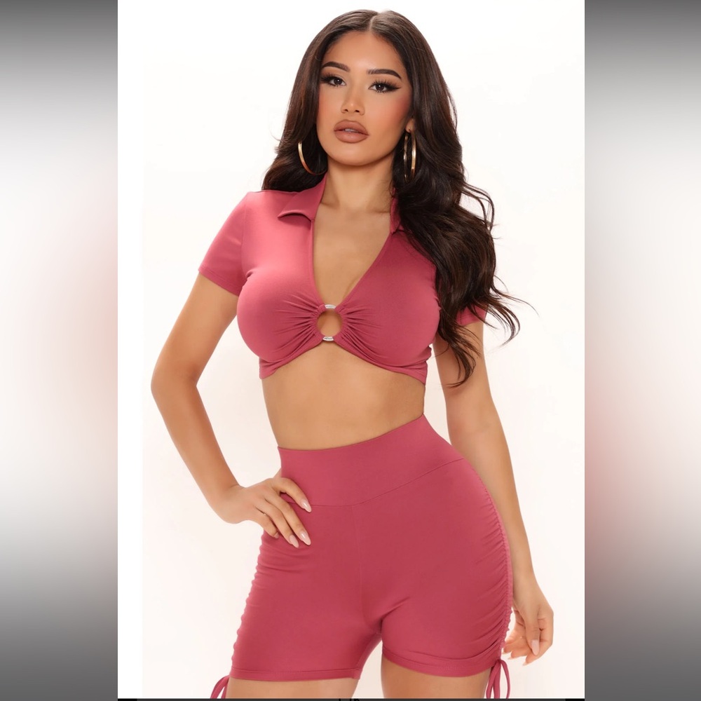 FashionNova ruched short set